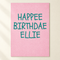 Happee Birthdae Pink Personalised Poster - A3