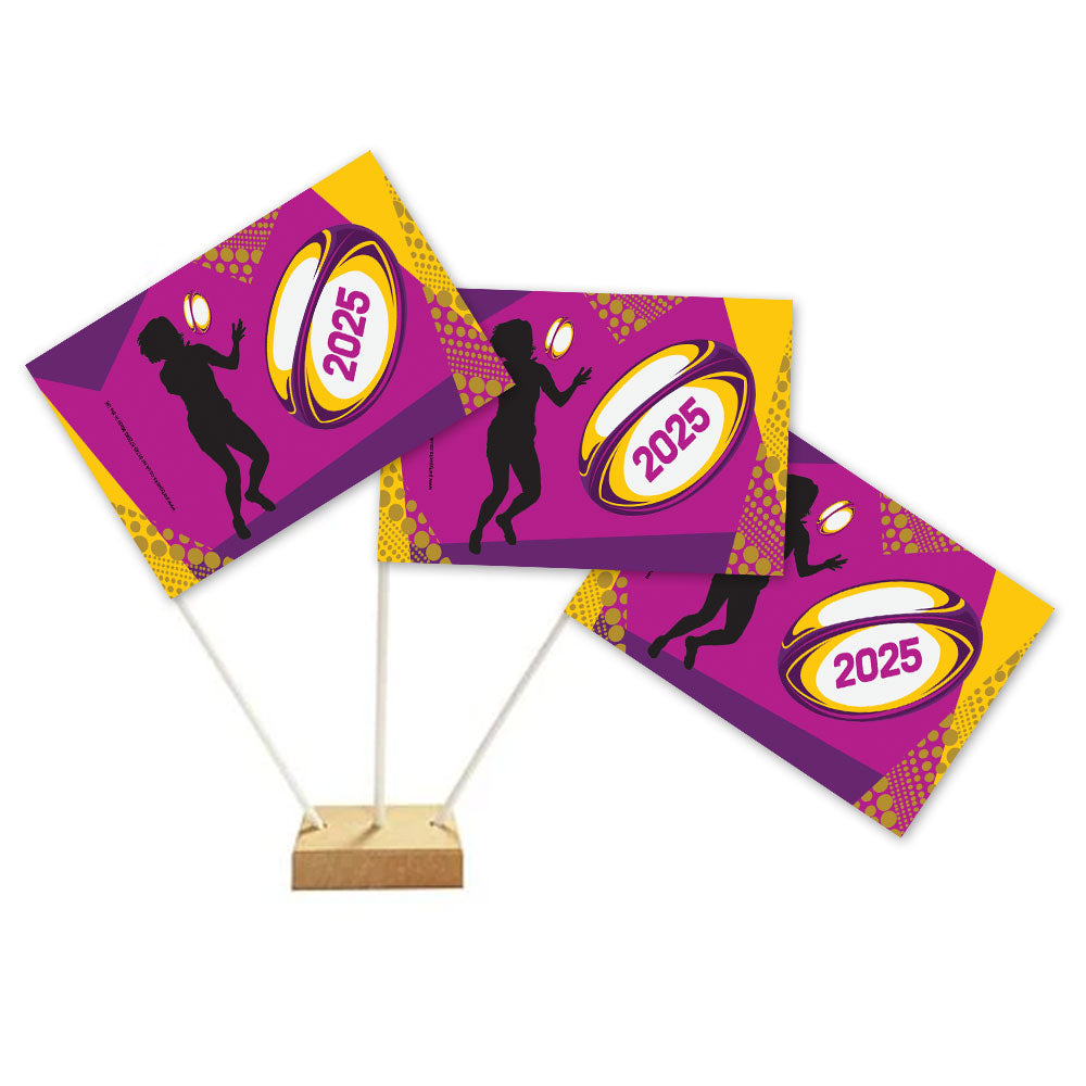 Women's World Rugby Paper Table Flags - 15cm on 30cm Pole - Each