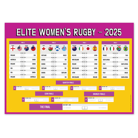 Women's World Rugby 2025 Fixtures Poster Decoration - A3