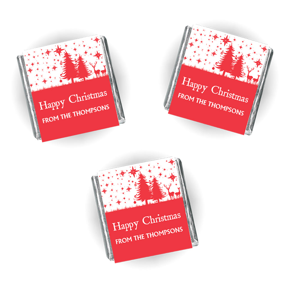 Wonderful Christmas Personalised Square Chocolates - Pack of 16