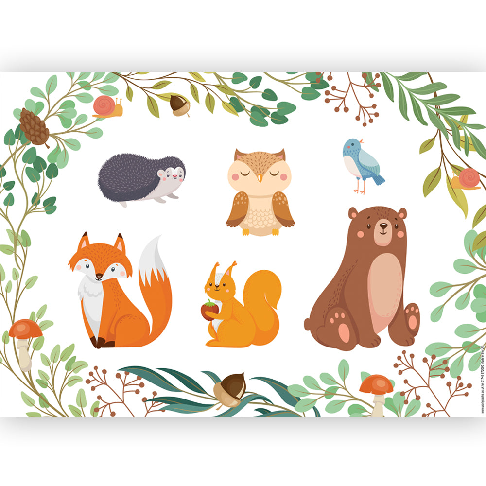 Woodland Animals Poster Decoration - A3