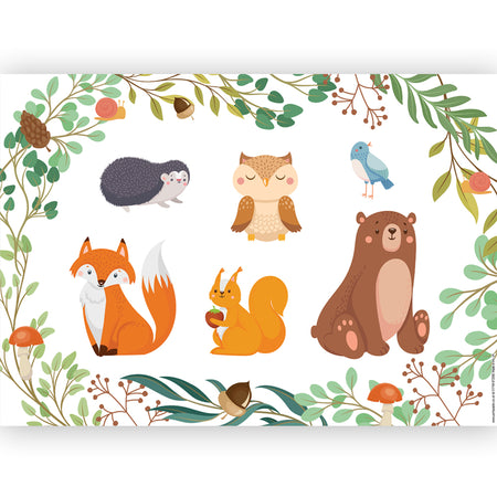 Woodland Animals Poster Decoration - A3