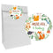 Woodland Animals Paper Party Bags with Personalised Round Stickers - Pack of 12