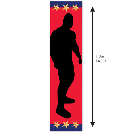 Wrestling Silhouette Portrait Banner - 30cm x 120cm