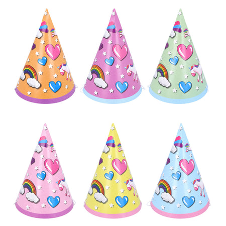 Unicorn Party Cone Hats - Flat - Assorted - Each