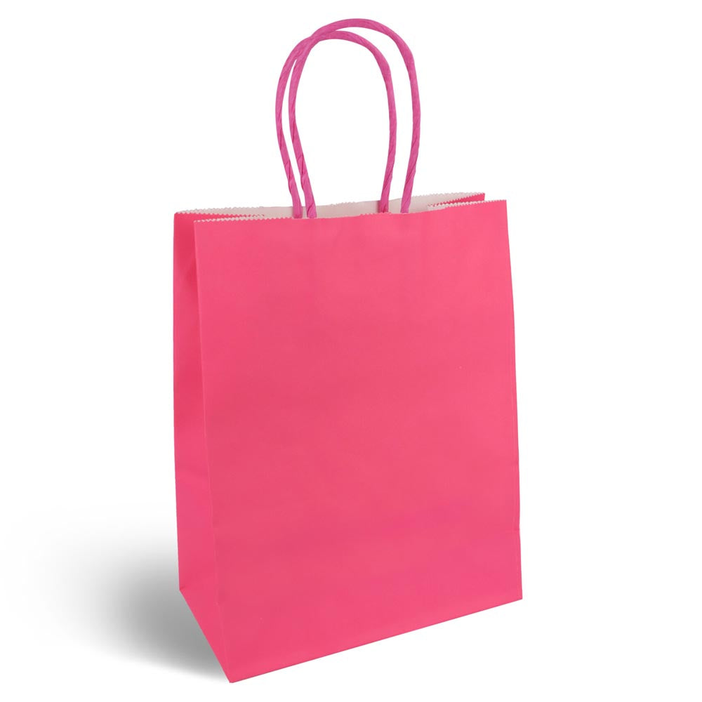Bright Pink Paper Party Bags - 22cm - Each