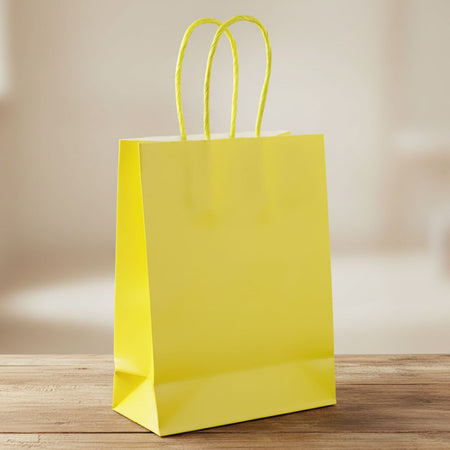 Yellow Paper Party Bags - 22cm - Each
