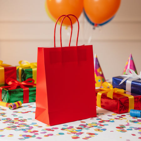 Red Paper Party Bags - 22cm - Each
