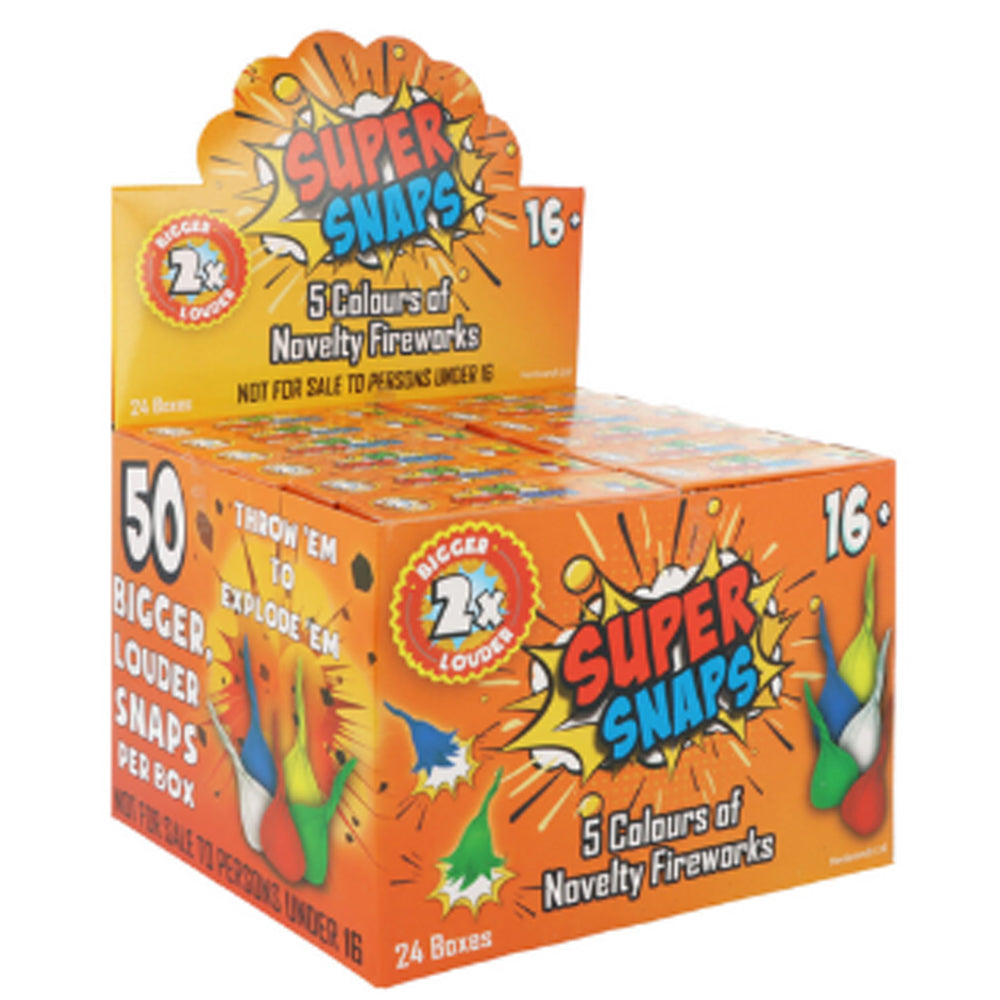 Large Fun Snaps Bangers - Assorted Colours - Box of 50