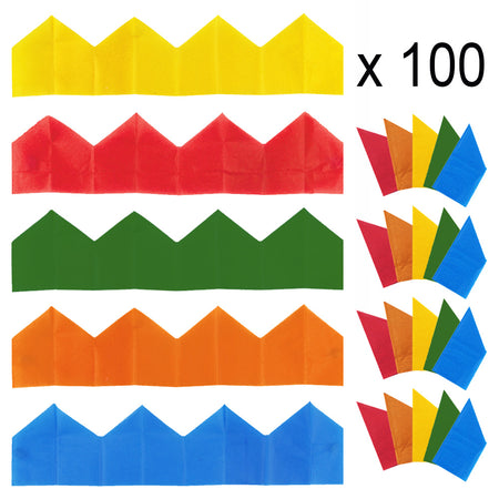 Cracker Paper Hat - Assorted Colours - Pack of 100
