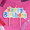 Colourful Happy Birthday Candle - 8cm