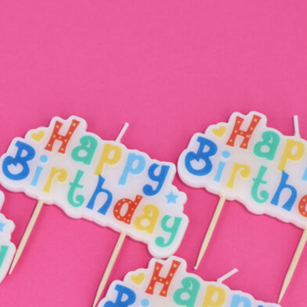 Colourful Happy Birthday Candle - 8cm