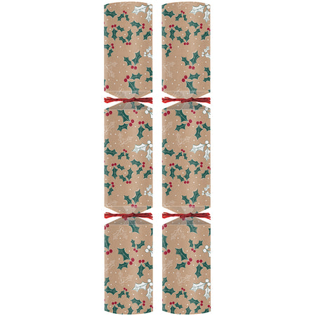 Kraft Holly Eco Friendly Christmas Crackers - 11