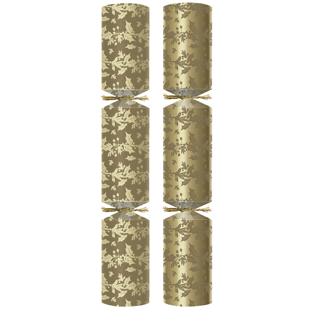 Gold Holly Berry Christmas Crackers - 11" - Plastic Free - Each