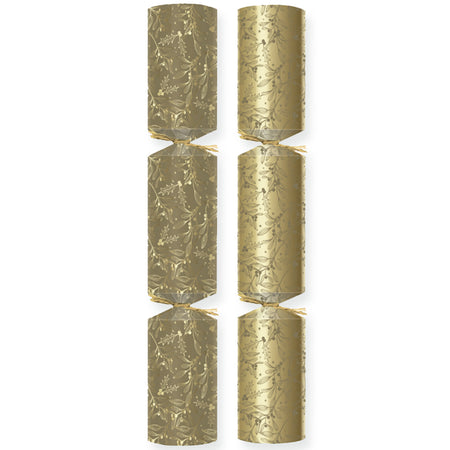 Gold Holly and Mistletoe Christmas Crackers - 11