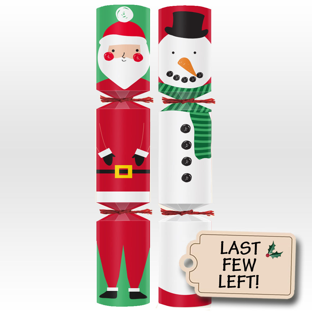 Santa & Snowman Christmas Crackers - 11" - Plastic Free - Each