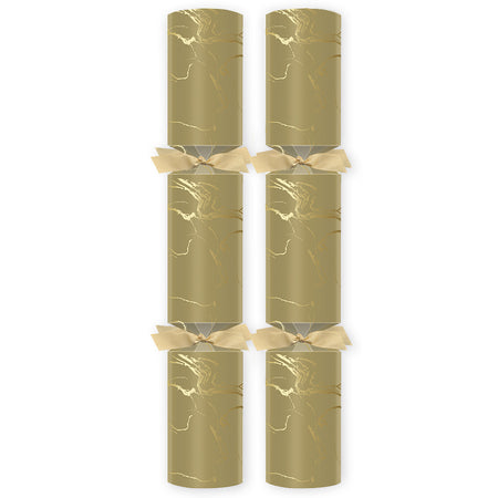 Gold Marble Luxury Christmas Crackers - 12