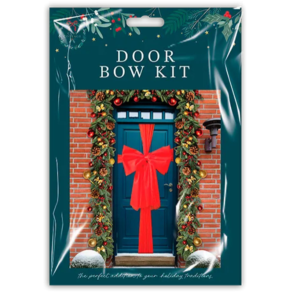 Red Bow Festive Front Door Decoration Kit