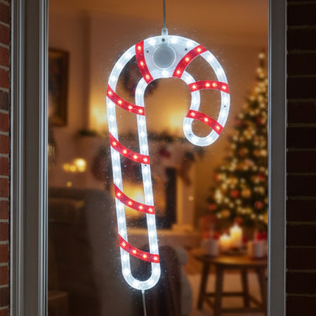 LED Christmas Candy Cane Window Light - 34cm