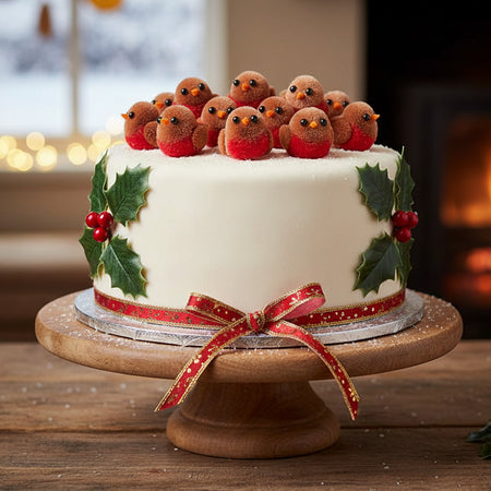 Christmas Robins Cake Decorations - Pack of 15