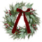 Red Berry Christmas Wreath With Red Velvet Bow - 50cm