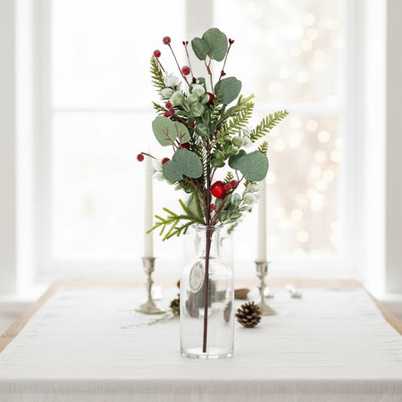 Bell And Berry Christmas Foliage Branch - 54cm