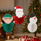 Christmas Hanging Decorations - Elf, Santa & Snowman - Pack of 3