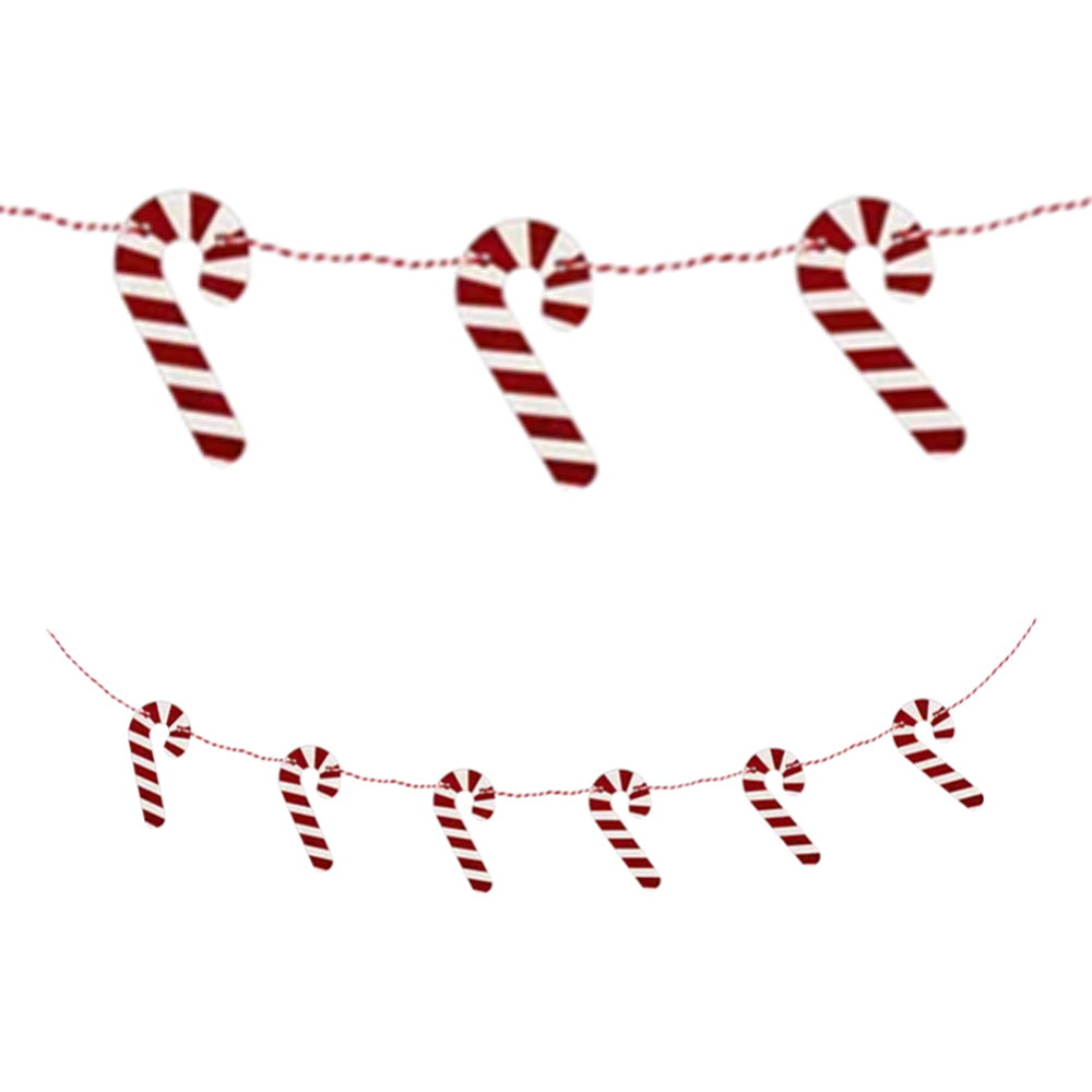 Candy Cane Wooden Bunting Decoration - 1.5m