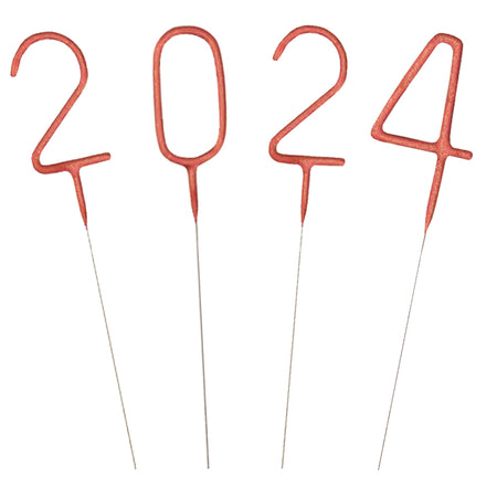Rose Gold 2024 New Year Party Sparklers