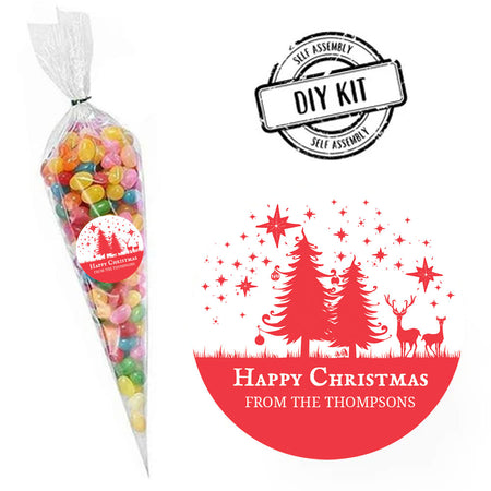 Wonderful Christmas Personalised Sweet Cone Bag Favour Kit - Pack of 15