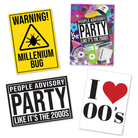 Y2K Party Posters - A3 - Pack of 4