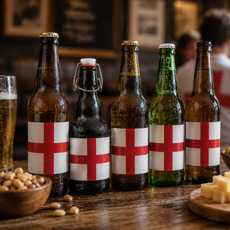 England St George's Flag Drinks Bottle Labels - Sheet of 4