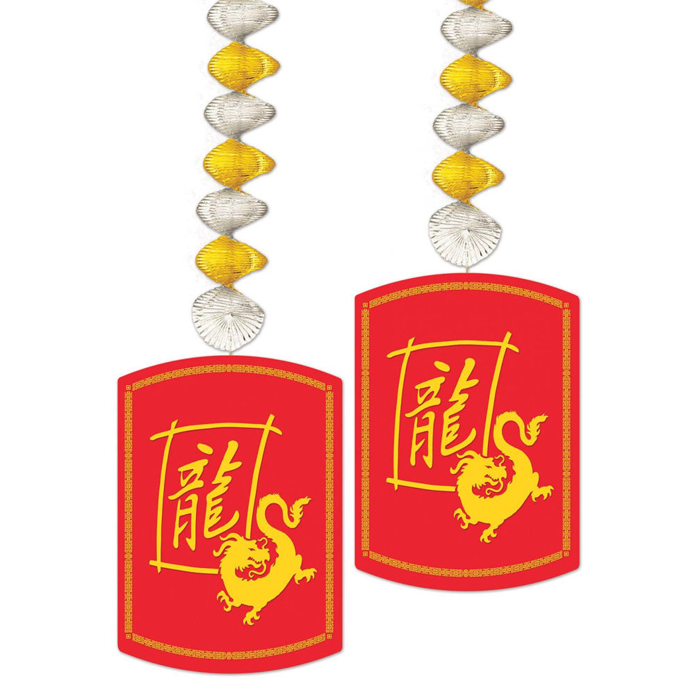 2024 Chinese New Year Of The Dragon Dangler Hanging Decorations - 76cm - Pack of 2