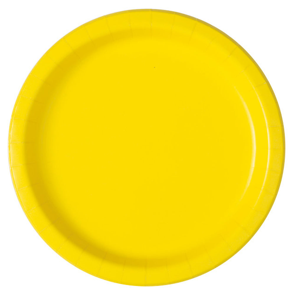 Yellow Paper Plates -  23cm - Each
