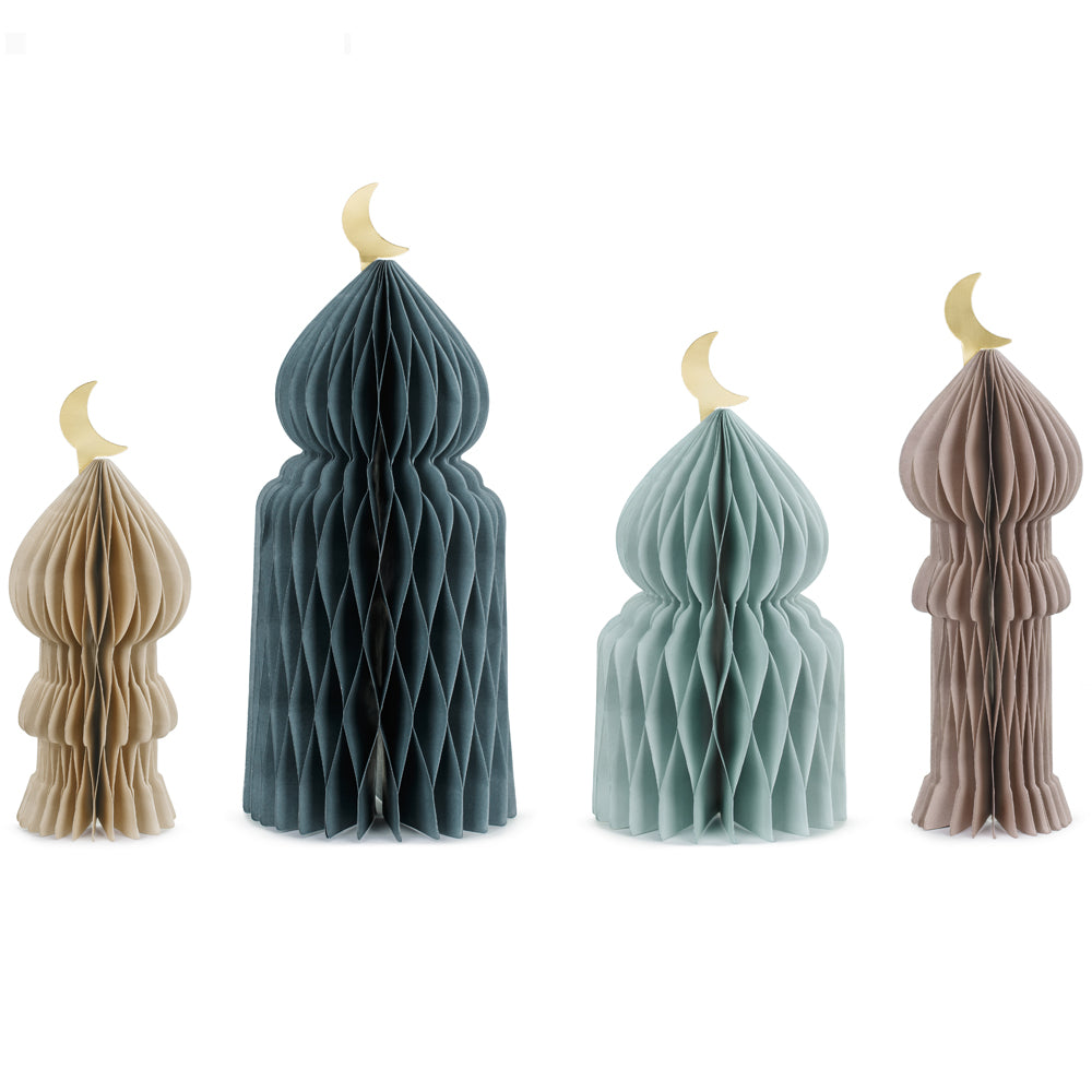 Eid Mubarak Paper Decorations - 22cm-33cm - Pack of 4