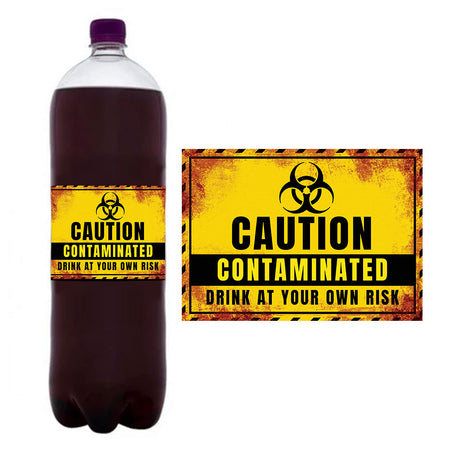 Zombie Apocalypse Contaminated Halloween Drinks Labels - Sheet of 4