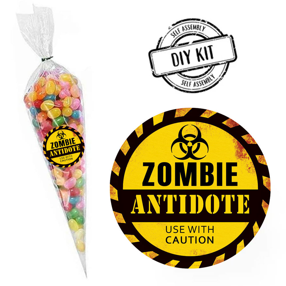Zombie Apocalypse Antidote Sweet Cone Bag Favour Kit - Pack of 15 | Halloween Party Favours