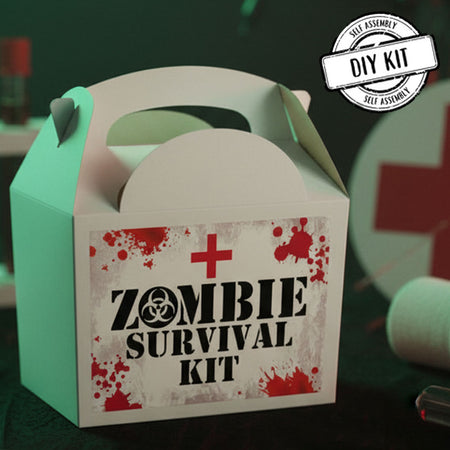 Zombie Apocalypse Survival Kit Party Box - Pack of 4 | Halloween Party Supplies