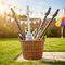 All Four Inflatable Rock and Roll Guitars in Basket Outdoor Party