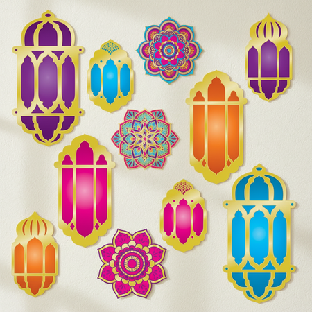 Arabian Nights Cardboard Cutouts on Cream Textured Wall