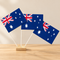 Australian table flags on a wood table