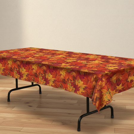 Autumn Leaves Tablecloth on Oak Floor