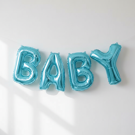 BABY Foil Letter Balloons with Background