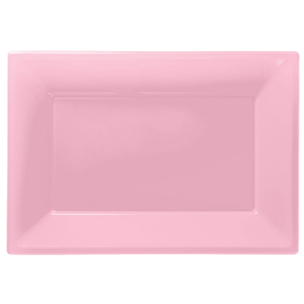 Light Pink Rectangle Shaped Serving Platters - 23cm x 32cm - Pack of 3