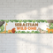 Banner on a white brick wall with natural light and shade, in square format
