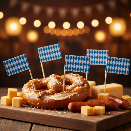 Bavarian cocktail flag picks in Oktoberfest food