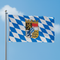 Bavarian Crest Flag on Pole Blue Sky