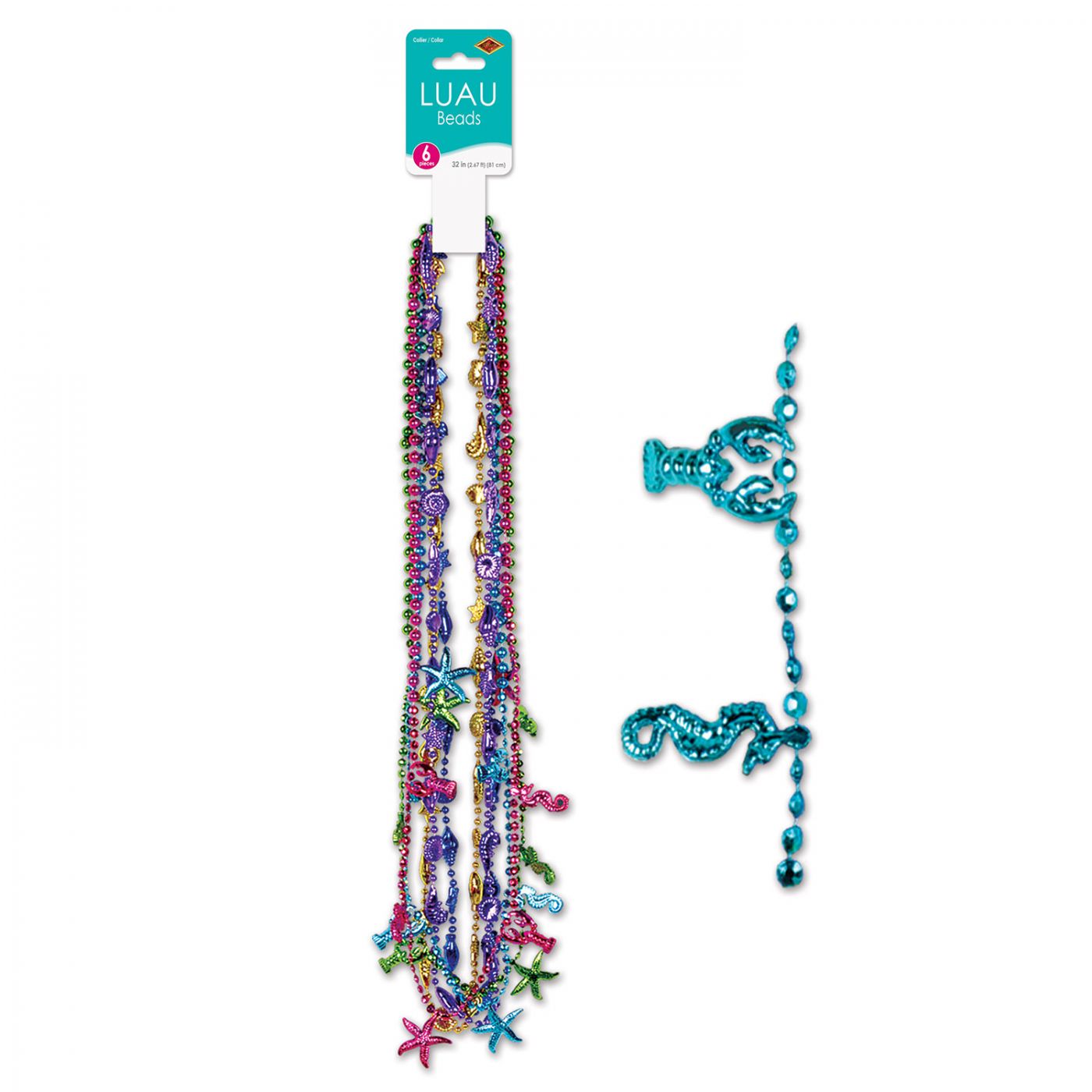 Luau Beads - 81.3cm - Assorted Designs - Pack of 6