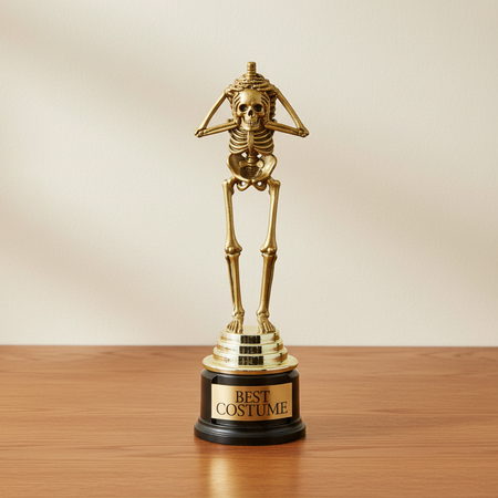 Best Costume Halloween Trophy - Wood Table