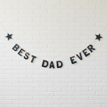 Best Dad Ever Banner White Brick Wall